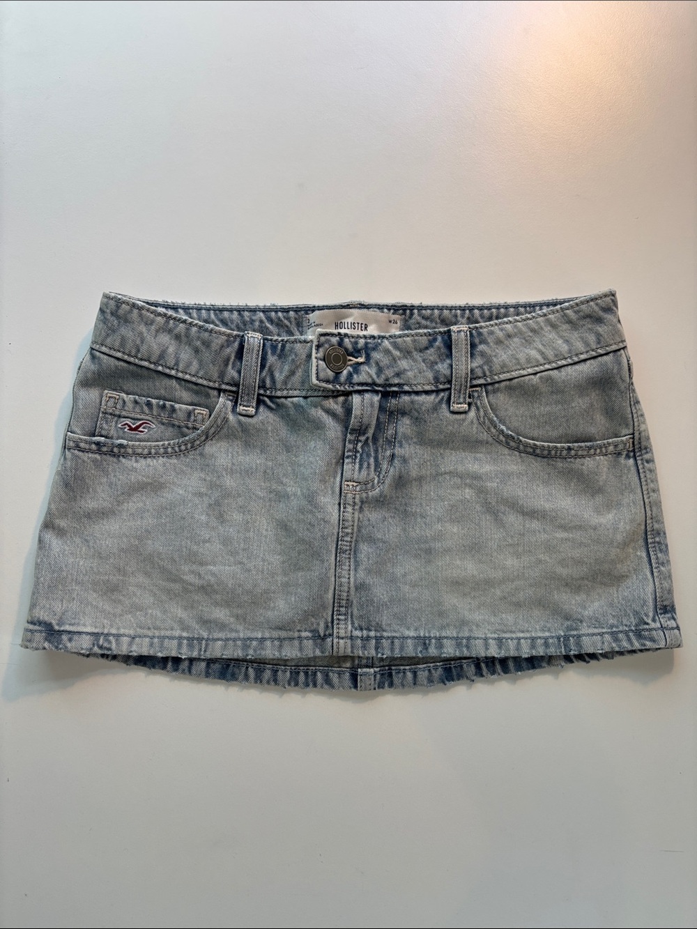 Hollister Light Wash Denim Mini Skirt -766sku